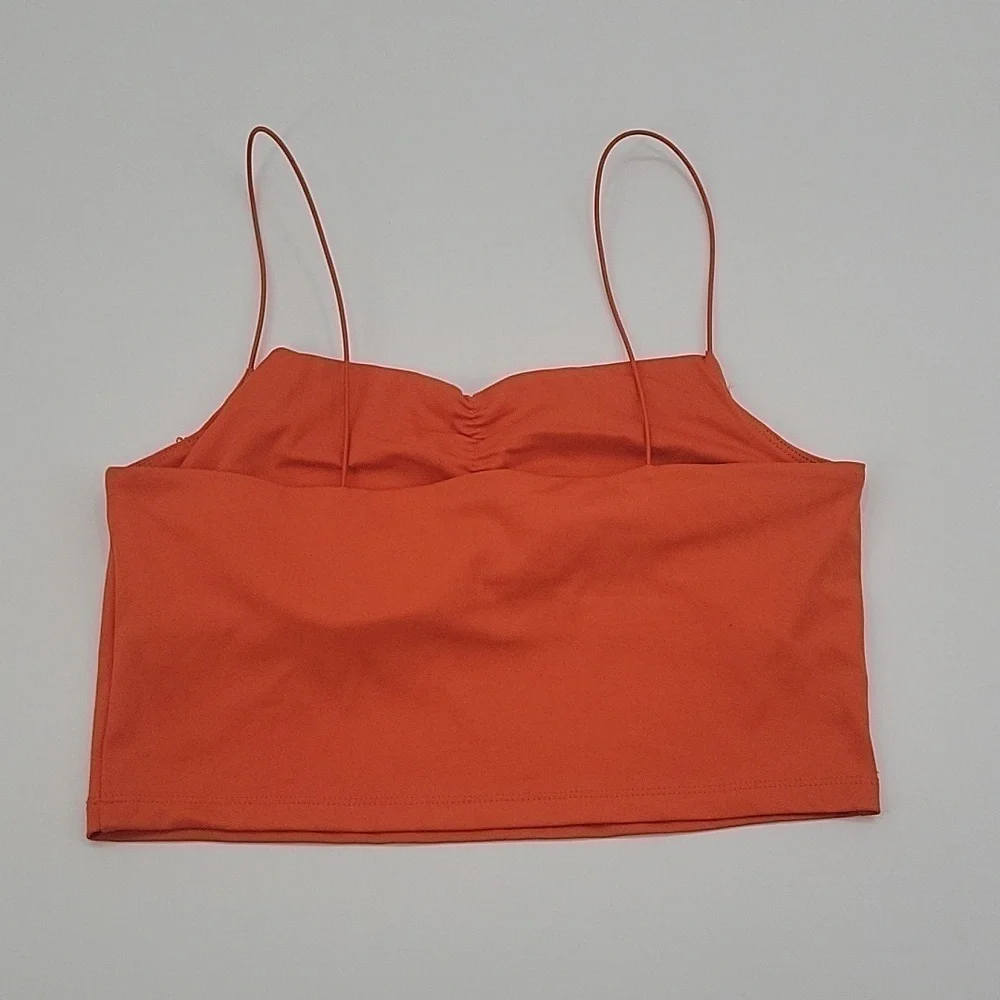 Madewell Flex Sweetheart Crop Tank Top in Brilliant Tangerine size XXS NWT NL307